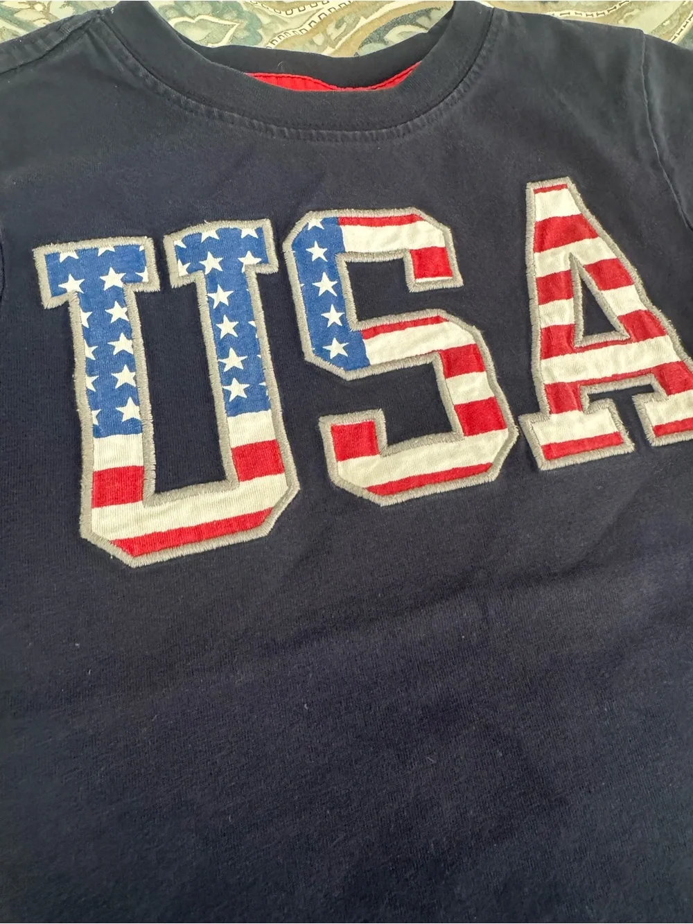 Gymboree Navy USA Tee with Red, White & Blue Graphic